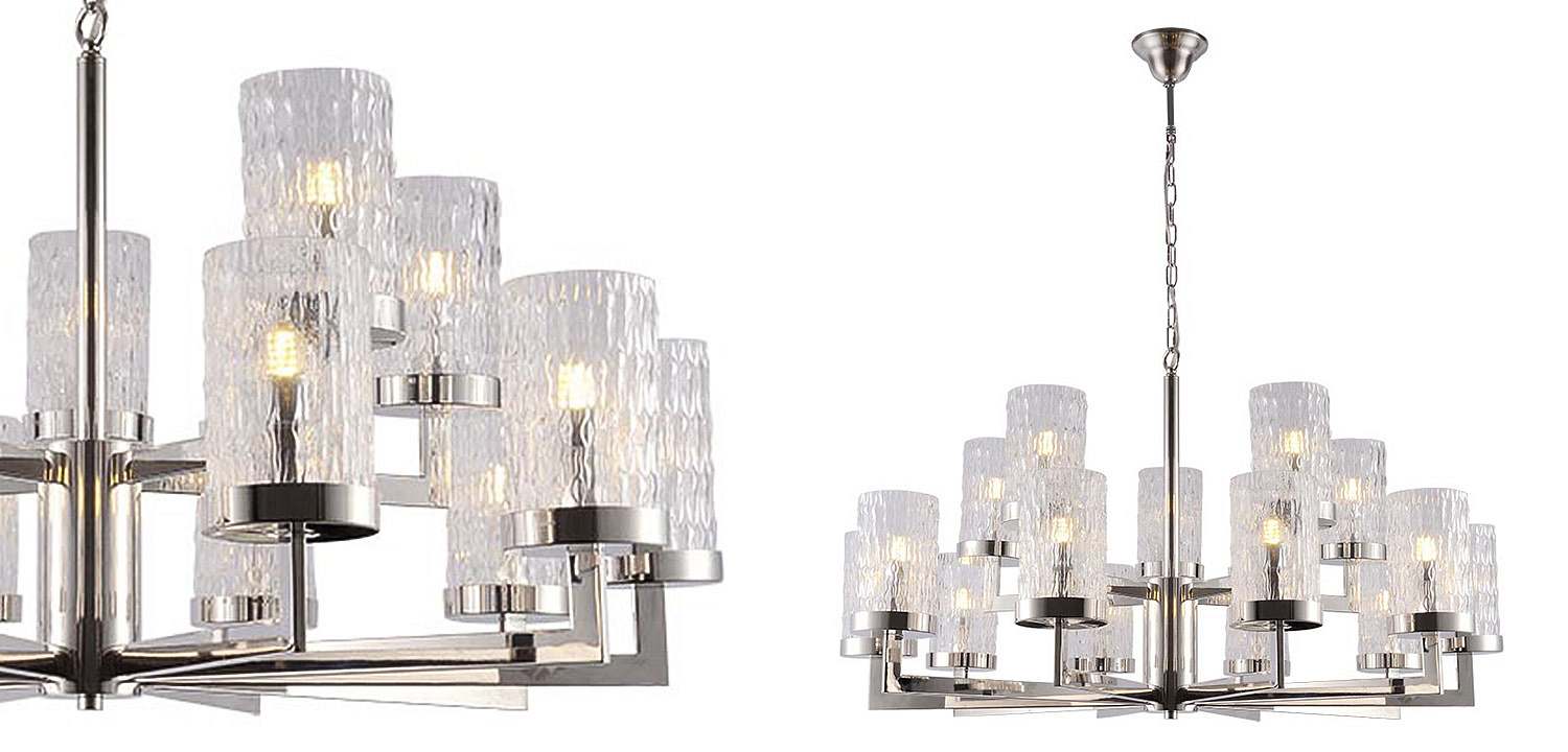 Люстра Estebe Glass Nickel Chandelier 14 Люстра Estebe Glass Nickel Chandelier 14 - Loft-Concept в Орле