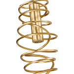 Подвесной светильник светодиодный из металла со спиральным декоративным элементом золотой Metal Spiral варинант исполнения - 3 | Loft Concept в Орле