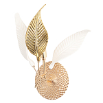 Бра с декоративными белыми и золотыми листьями на текстурном основании Wintery flovers варинант исполнения - 3 | Loft Concept в Орле