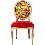 Стул из натурального бука красное с цветным принтом Impressionism in Color варинант исполнения - 1 | Loft Concept в Орле