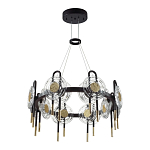 Люстра подвесная круглая черного цвета с круглыми прозрачными плафонами Virelia  варинант исполнения - 5 | Loft Concept в Орле