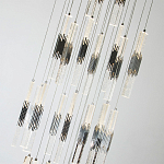 Люстра с прямоугольными плафонами из хрусталя Esme Rectangular Crystal Chrome Chandelier варинант исполнения - 2 | Loft Concept в Орле