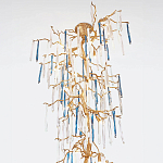 Люстра с голубыми и прозрачными подвесками в форме капель Blue Drop Chandelier варинант исполнения - 1 | Loft Concept в Орле