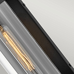 Настенный фонарь в индустриальном стиле с вытянутым цилиндрическим плафоном из прозрачного стекла и черным корпусом Hinkley варинант исполнения - 3 | Loft Concept в Орле