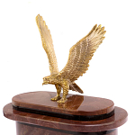 Часы настольные бронзовые из натурального камня Лемезит с декором в виде горного орла Eagle Stone Clock варинант исполнения - 3 | Loft Concept в Орле