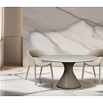 Стол обеденный круглый мраморный на бежевом основании Valedmir варинант исполнения - 5 | Loft Concept в Орле