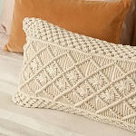 Чехол на подушку с макраме бежевого цвета Macrame варинант исполнения - 5 | Loft Concept в Орле