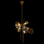 Люстра подвесная со стеклянными плафонами из дымчатого и золотистого с тремя вертикальными подвесками Gilded Mirage  варинант исполнения - 3 | Loft Concept в Орле