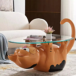 Дизайнерский журнальный стол с основанием в виде кота Bivan варинант исполнения - 1 | Loft Concept в Орле