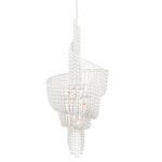 Люстра белая в форме спирали с декором из круглых деревянных бусин White Wooden Beads варинант исполнения - 2 | Loft Concept в Орле