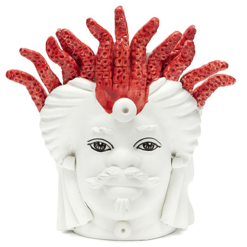 Ваза Vase Moro Man Small White Medusa Red Белый Красный в Орле | Loft Concept 