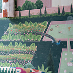 Обои ручная роспись Mahal Garden Original colourway on blue painted Xuan paper варинант исполнения - 4 | Loft Concept в Орле