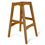 Барный стул со спинкой и подлокотниками на 4-х деревянных ножках Кремовый Велюр Ava Charm варинант исполнения - 5 | Loft Concept в Орле