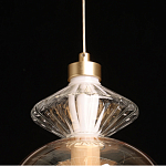 Подвесной светильник с вертикальной композицией из прозрачных и янтарных стеклянных шаров и ромбов Gabriel Scott Luna варинант исполнения - 19 | Loft Concept в Орле