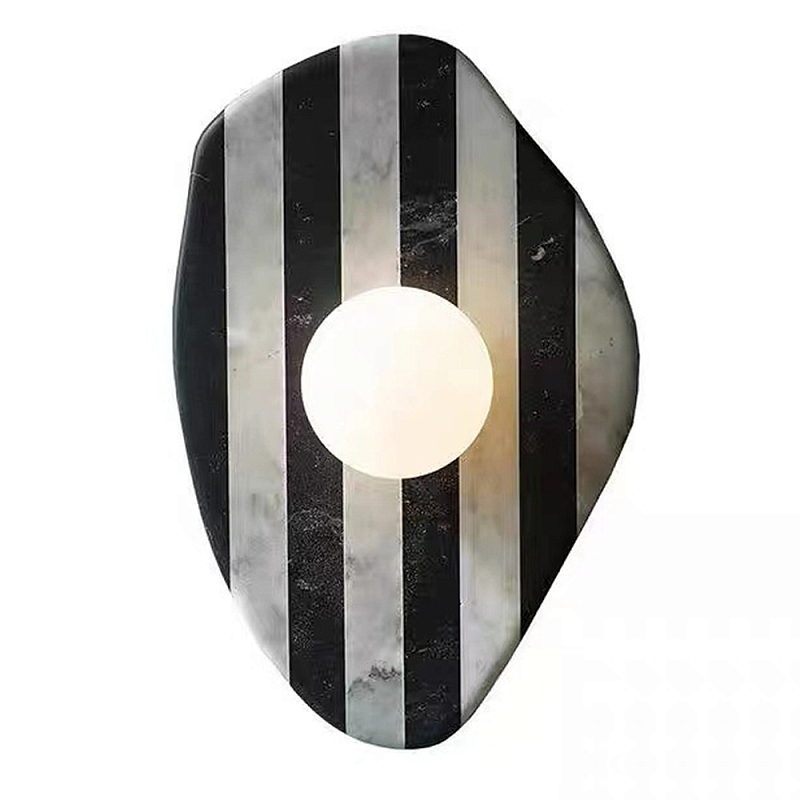 Бра полосатое из мрамора Shaw Marble Lighting Черно-белый Прозрачный Красный Бра полосатое из мрамора Shaw Marble Lighting Черно-белый Прозрачный Красный в Орле | Loft Concept