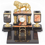 Настольный письменный набор из яшмы и долерита с декором виде льва Manager Organizer варинант исполнения - 1 | Loft Concept в Орле