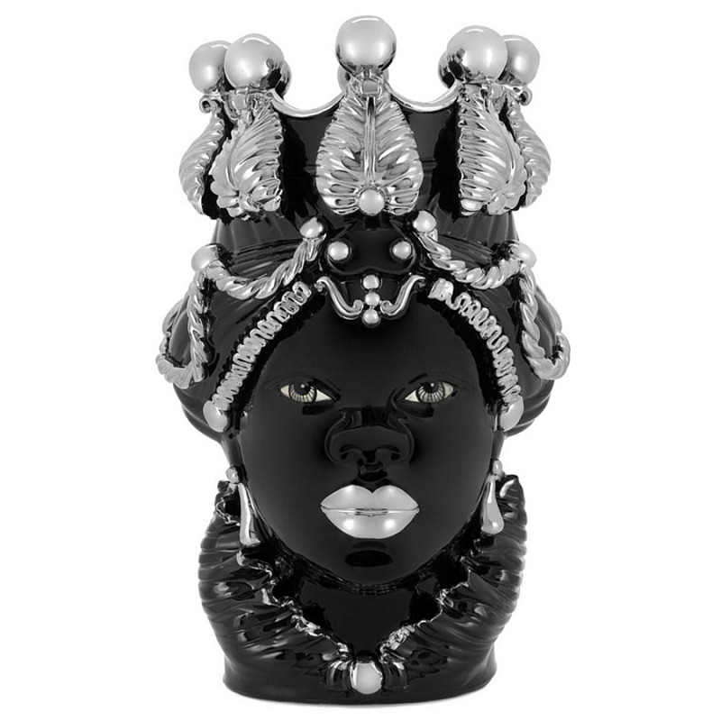 Ваза Vase Moro Lady Ltd Platinum Черный Серебряный в Орле | Loft Concept 
