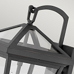 Настенный фонарь черного цвета с прозрачным стеклянным плафоном трапециевидной формы Hinkley варинант исполнения - 8 | Loft Concept в Орле