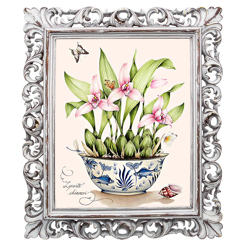 Постер Pink Orchid Poster Мульти Белый винтажная патина Постер Pink Orchid Poster Мульти Белый винтажная патина в Орле | Loft Concept