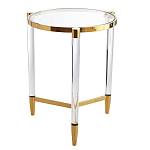 Золотой приставной столик с круглой стеклянной столешницей Weightless Table варинант исполнения - 3 | Loft Concept в Орле