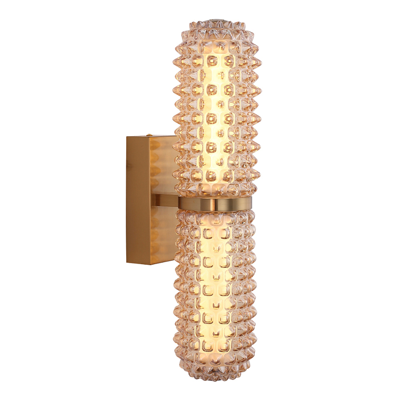 Бра с факутрным стеклянным плафоном Шампань Sonora Шампань Латунь в Орле | Loft Concept 