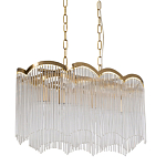 Люстра прямоугольная на цепях с прозрачными трубками и волнистым краем Nembus варинант исполнения - 1 | Loft Concept в Орле