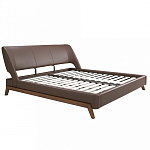 Кровать двуспальная с изголовьем из экокожи шоколадно-коричневого цвета Modern Look варинант исполнения - 2 | Loft Concept в Орле