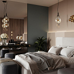 Подвесной светильник с черным основанием и золотистым декором Bruno варинант исполнения - 5 | Loft Concept в Орле