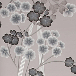 Обои ручная роспись Anemones in Light Dusk colourway on Lilac Hint slub silk варинант исполнения - 1 | Loft Concept в Орле