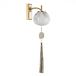 Бра с шарообразным плафоном из белого стекла с подвеской из камня Agatelle варинант исполнения - 1 | Loft Concept в Орле