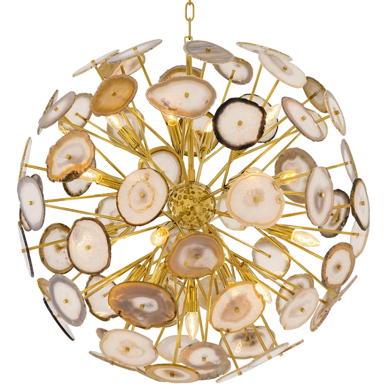Люстра Chandelier Branquinho L Глянцевое золото Бежево-серый Люстра Chandelier Branquinho L Глянцевое золото Бежево-серый в Орле | Loft Concept