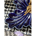 Менажница темно-синяя фарфоровая с бронзовой фигуркой ангела Eden Garden варинант исполнения - 4 | Loft Concept в Орле