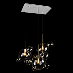 Люстра подвесная 3 лампы с прозрачными стеклянными шарами и золотыми деталями Giopato & Coombes варинант исполнения - 4 | Loft Concept в Орле