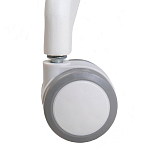 Стул с мягкой синей обивкой из велюра и подъемно-поворотным механизмом на белых колесиках Harper Blue and White варинант исполнения - 7 | Loft Concept в Орле