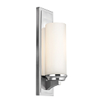 Бра для ванных комнат с белым цилиндрическим плафоном на прямоугольном основании цвета хром Feiss варинант исполнения - 1 | Loft Concept в Орле