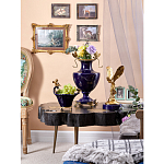 Ваза темно-синего цвета из фарфора с бронзовыми стрекозами Eden Garden porcelain and bronze варинант исполнения - 4 | Loft Concept в Орле