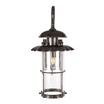 Уличный настенный светильник с цилиндрическим плафоном и изогнутым кованым каркасом Elysian Lanterns варинант исполнения - 2 | Loft Concept в Орле