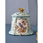 Шкатулка голубого цвета с рисунком и состаренным эффектом Eden Garden варинант исполнения - 4 | Loft Concept в Орле