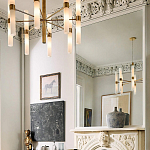 Люстра золотая с 16-ю тонкими цилиндрическими плафонами Shoulders варинант исполнения - 2 | Loft Concept в Орле