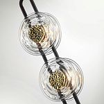 Подвесной светильник с 2-мя прозрачными стеклянными плафонами и золотистыми центральными вставками Virelia  варинант исполнения - 6 | Loft Concept в Орле