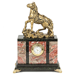 Часы настольные из натурального камня с декором в виде коня Horse Stone Clock варинант исполнения - 3 | Loft Concept в Орле