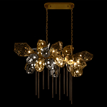 Люстра подвесная с 22-мя гранёными стеклянными плафонами с вертикальными подвесками Gilded Mirage  варинант исполнения - 3 | Loft Concept в Орле