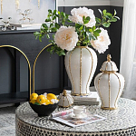 Ваза с золотыми полосами на белом фоне Chinoiserie Ceramics варинант исполнения - 3 | Loft Concept в Орле