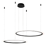 Люстра подвесная светодиодая с двумя черными кольцами Ring Horizontal варинант исполнения - 2 | Loft Concept в Орле