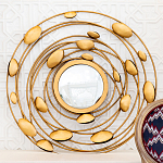 Зеркало в круглой раме украшенной раковинами с жемчугом Pearl in the Gleam варинант исполнения - 2 | Loft Concept в Орле