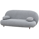 Двухместный диван с мягкой обивкой из ткани серый на деревянных ножках Michael Sofa Grey варинант исполнения - 2 | Loft Concept в Орле