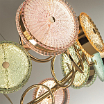 Люстра с плафонами из разноцветного стекла Glass Peonies варинант исполнения - 4 | Loft Concept в Орле