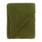 Плед из хлопка жемчужной вязки оливкового цвета Waffle Comfort варинант исполнения - 1 | Loft Concept в Орле