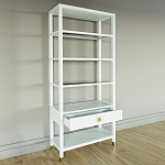 Стеллаж Elsa Dreams White со стеклянными полками и ящиком варинант исполнения - 3 | Loft Concept в Орле