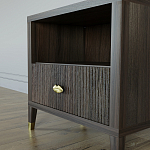 Прикроватная тумбочка с полкой Elsa Dreams Walnut  варинант исполнения - 3 | Loft Concept в Орле